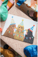 Getekenddoorzusje Dubbele Kaart Kippenfeest