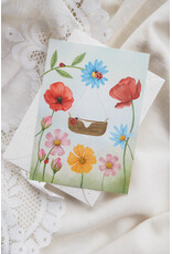 Getekenddoorzusje Dubbele Kaart Bloemenkind