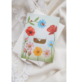 Getekenddoorzusje Dubbele Kaart Bloemenkind