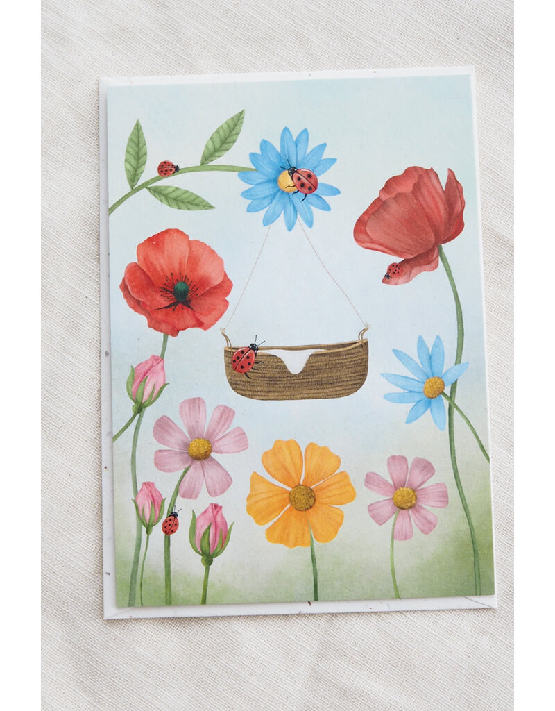 Getekenddoorzusje Dubbele Kaart Bloemenkind