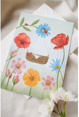 Getekenddoorzusje Dubbele Kaart Bloemenkind