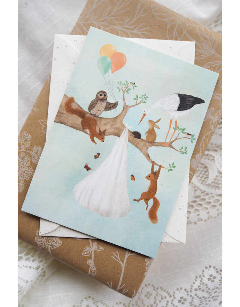 Getekenddoorzusje Dubbele Kaart De komst van een kleintje