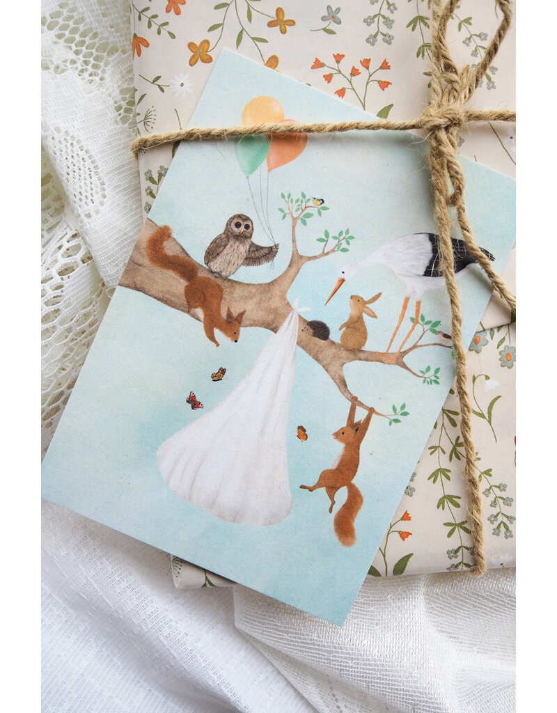 Getekenddoorzusje Dubbele Kaart De komst van een kleintje