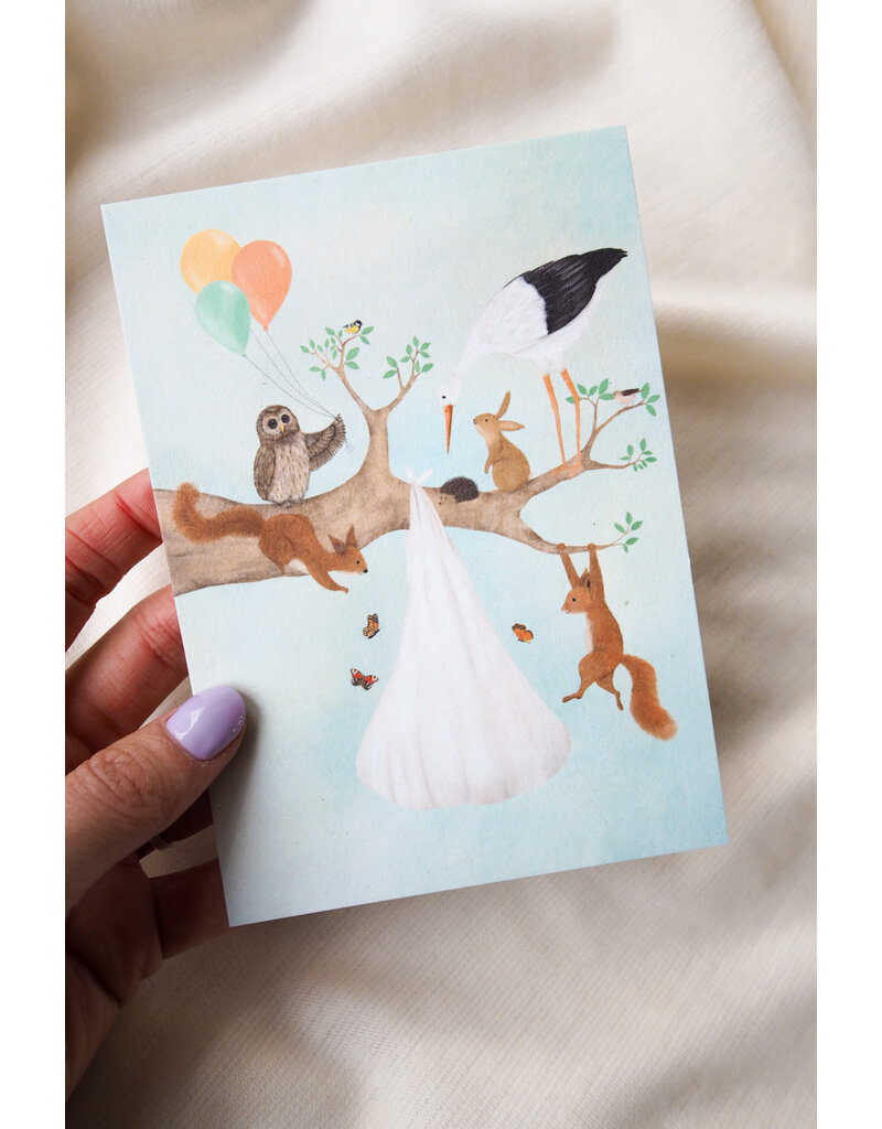 Getekenddoorzusje Dubbele Kaart De komst van een kleintje