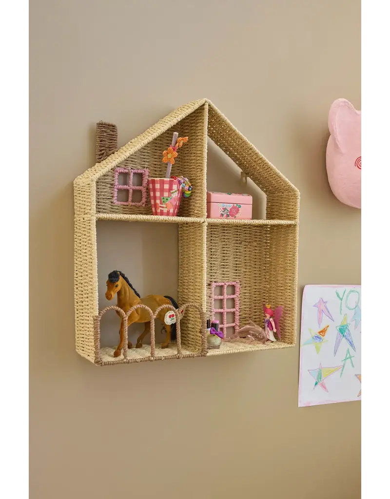 Rice Wandplank huis roze