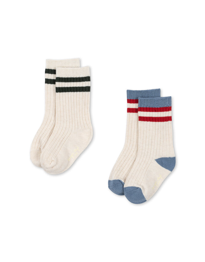 Konges Sløjd 2 Pack Rib Socks Pearl Blue