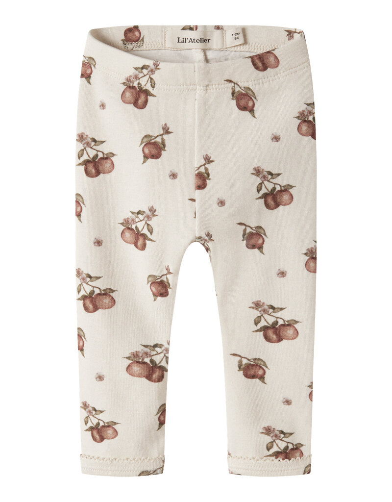 Lil' Atelier Gayo Sig Slim Leggings Turtledove Apple