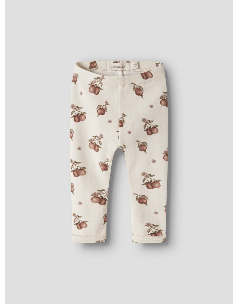 Lil' Atelier Gayo Sig Slim Leggings Turtledove Apple