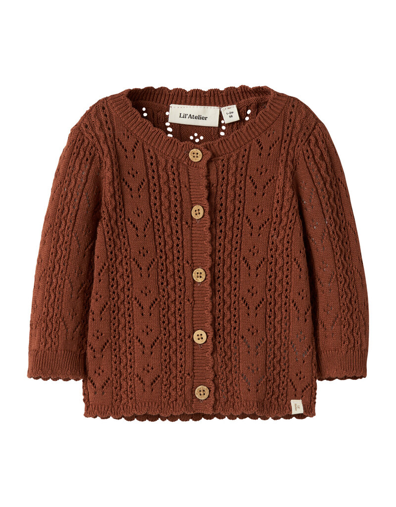 Lil' Atelier Kajsa Kas Knit Cardigan Maple Syrup