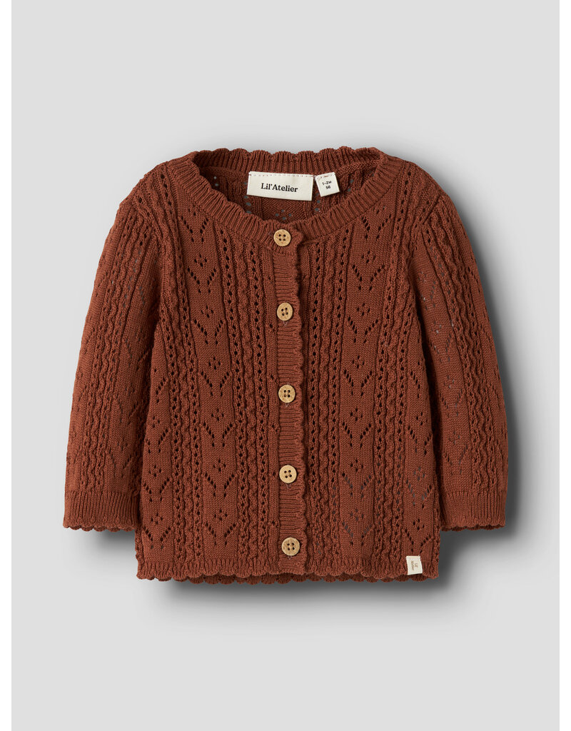 Lil' Atelier Kajsa Kas Knit Cardigan Maple Syrup