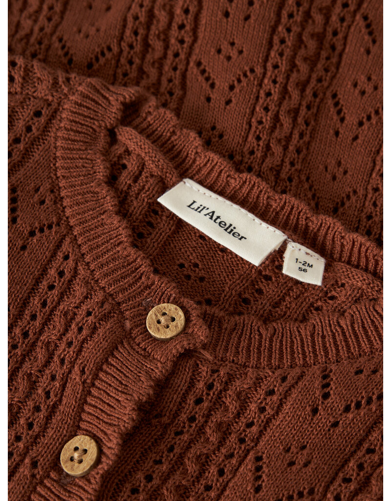 Lil' Atelier Kajsa Kas Knit Cardigan Maple Syrup