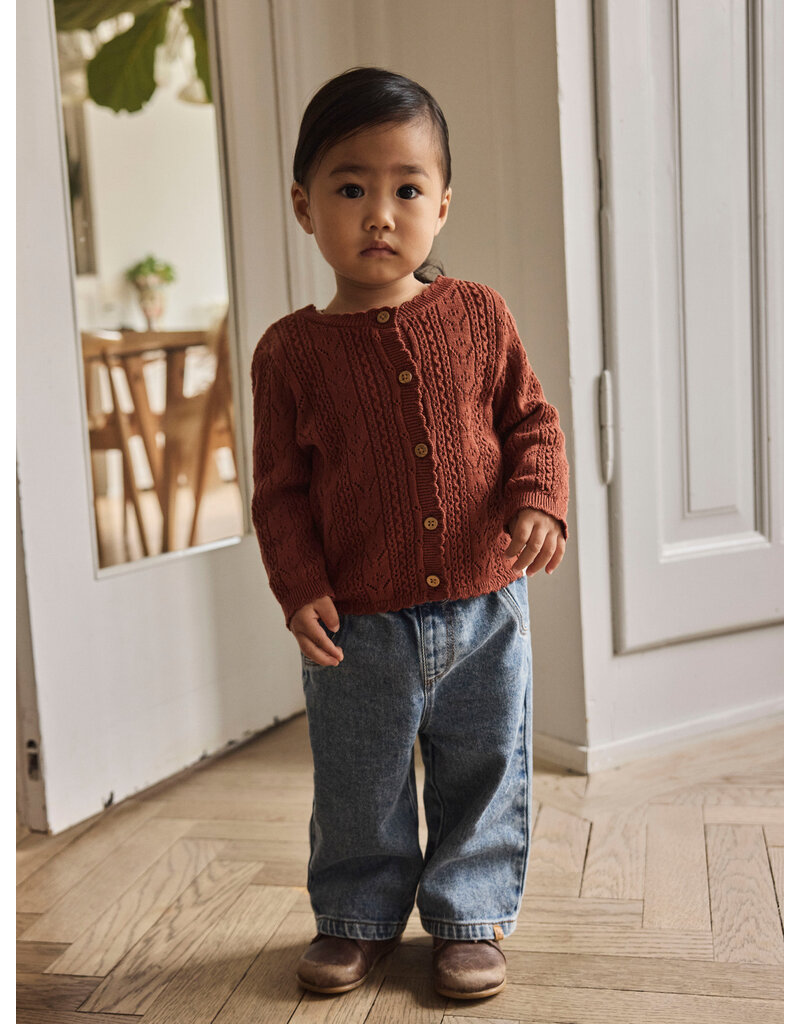Lil' Atelier Kajsa Kas Knit Cardigan Maple Syrup