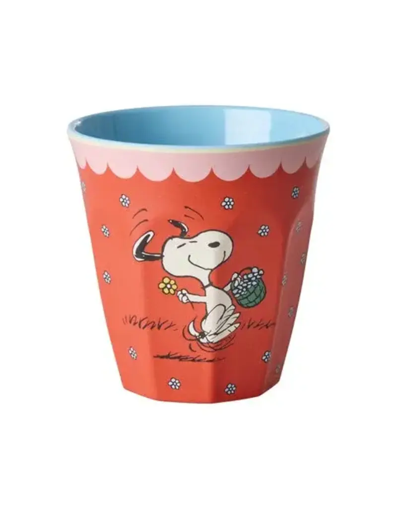 Rice Melamine Cup with Red Snoopy Print