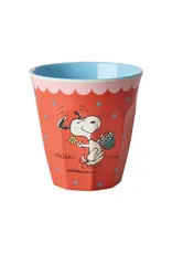 Rice Melamine Cup with Red Snoopy Print