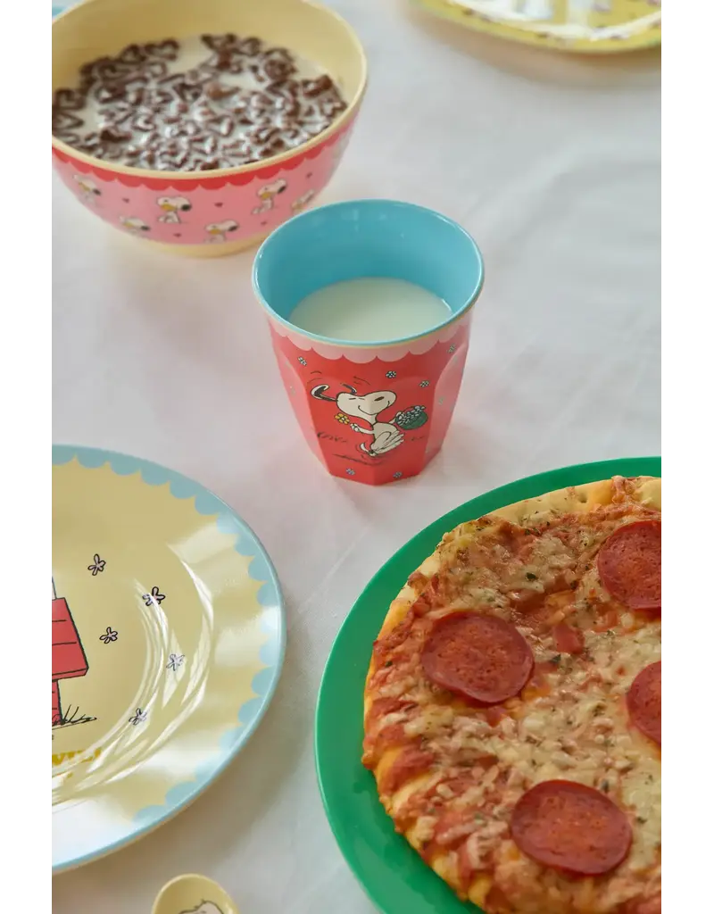 Rice Melamine Cup with Red Snoopy Print