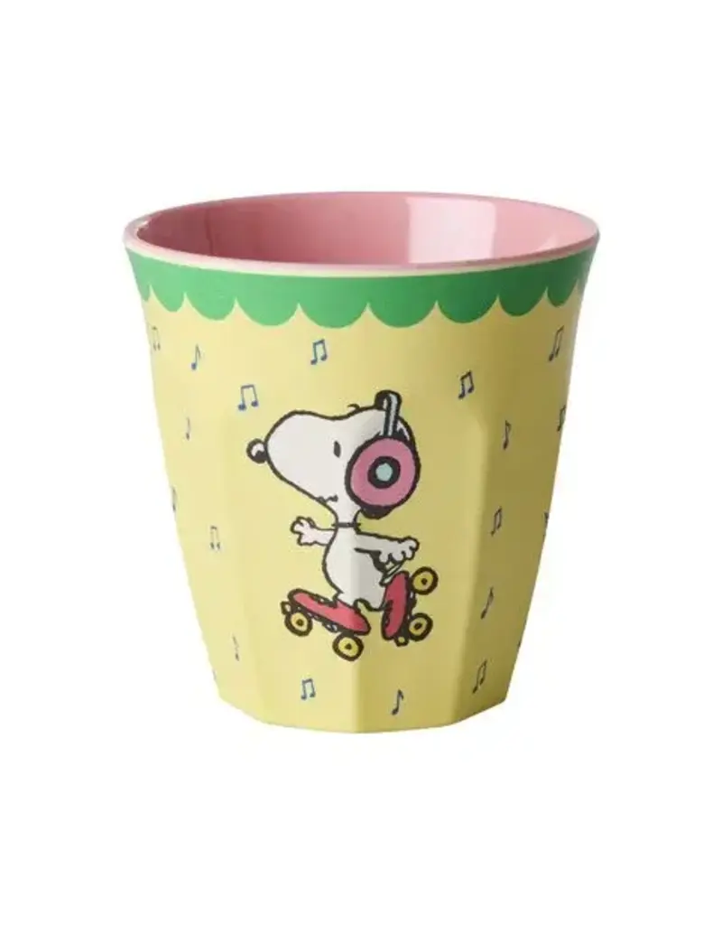 Rice Melamine Cup with Yellow Snoopy Print