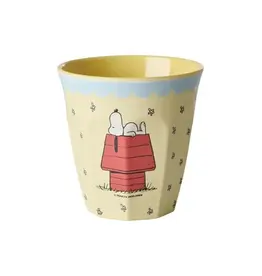 Rice Melamine Cup with Cream Snoopy Print