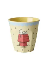 Rice Melamine Cup with Cream Snoopy Print