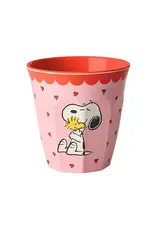 Rice Melamine Cup with Pink Snoopy Print