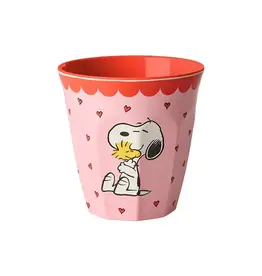 Rice Melamine Cup with Pink Snoopy Print