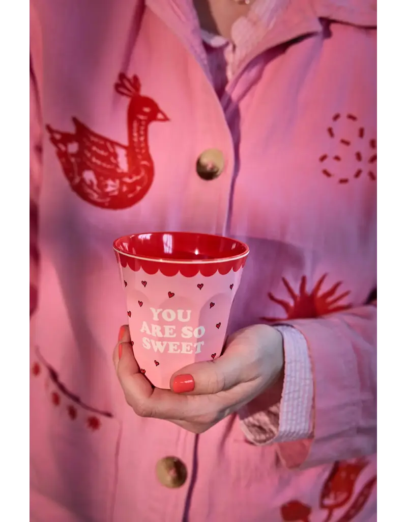 Rice Melamine Cup with Pink Snoopy Print