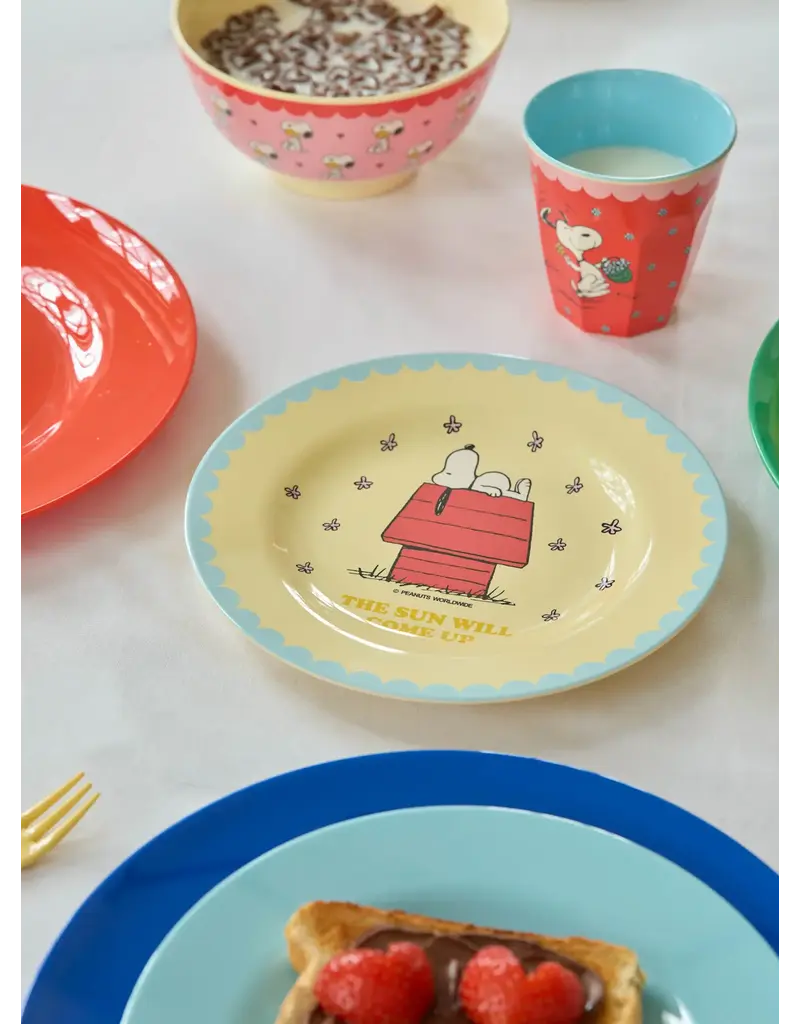 Rice Melamine Side Plate with Cream Snoopy