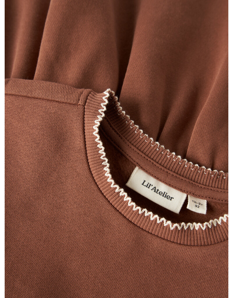 Lil' Atelier Kilano Ruj Loose Sweat Dress Maple Syrup