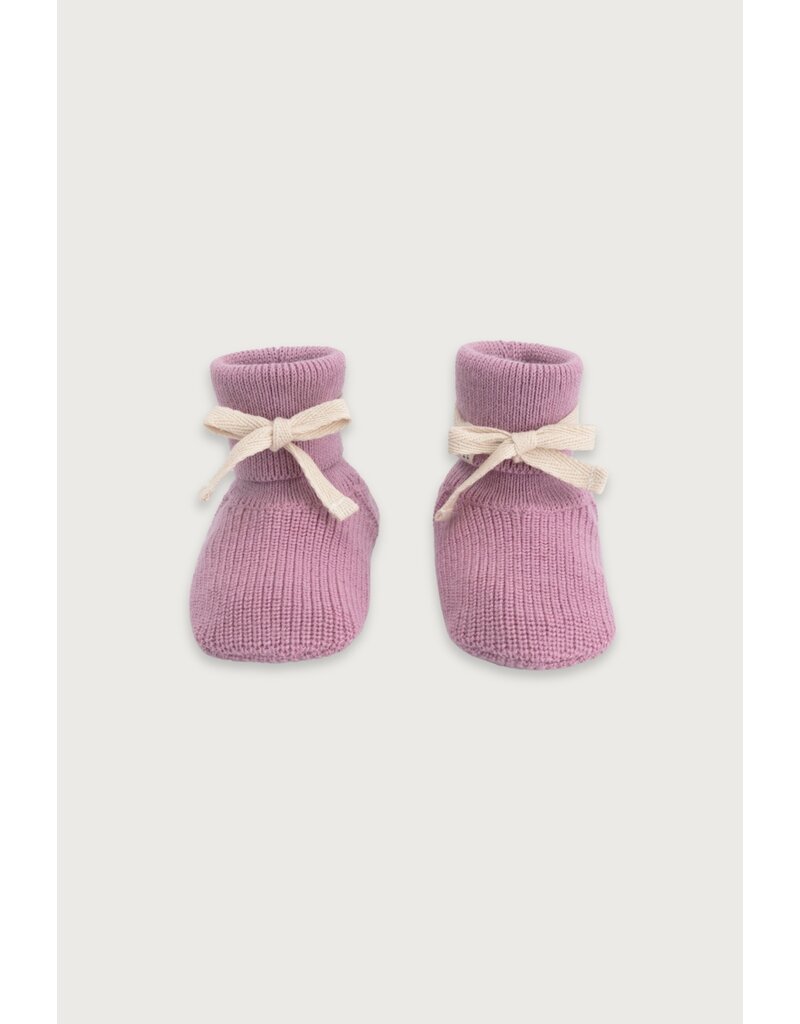 Gray Label Baby Knitted Booties Bubblegum