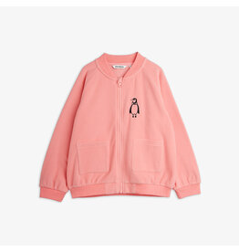 Mini Rodini Penguin emb microfleece jacket Pink