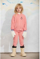 Mini Rodini Penguin emb microfleece jacket Pink