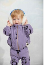 Mini Rodini Penguin aop fleece jacket purple