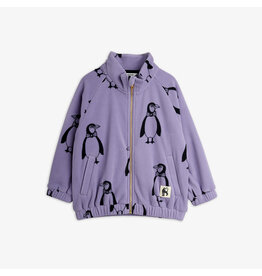 Mini Rodini Penguin aop fleece jacket purple