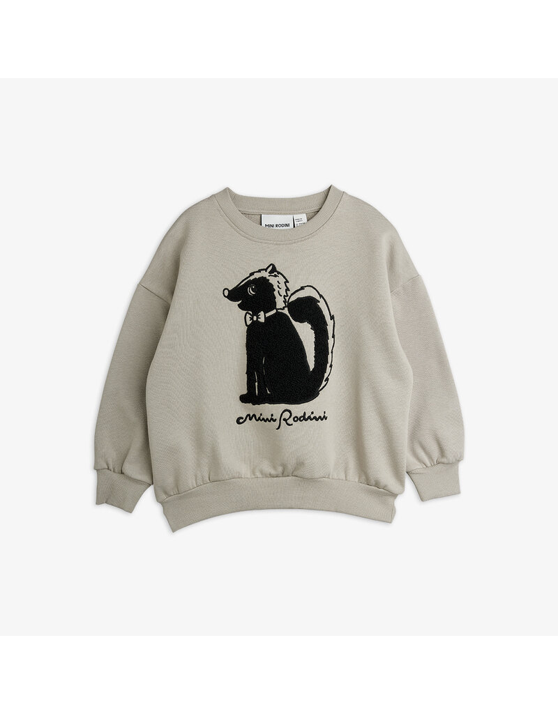 Mini Rodini Skunk chenille sweatshirt grey