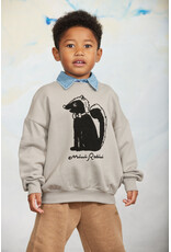 Mini Rodini Skunk chenille sweatshirt grey
