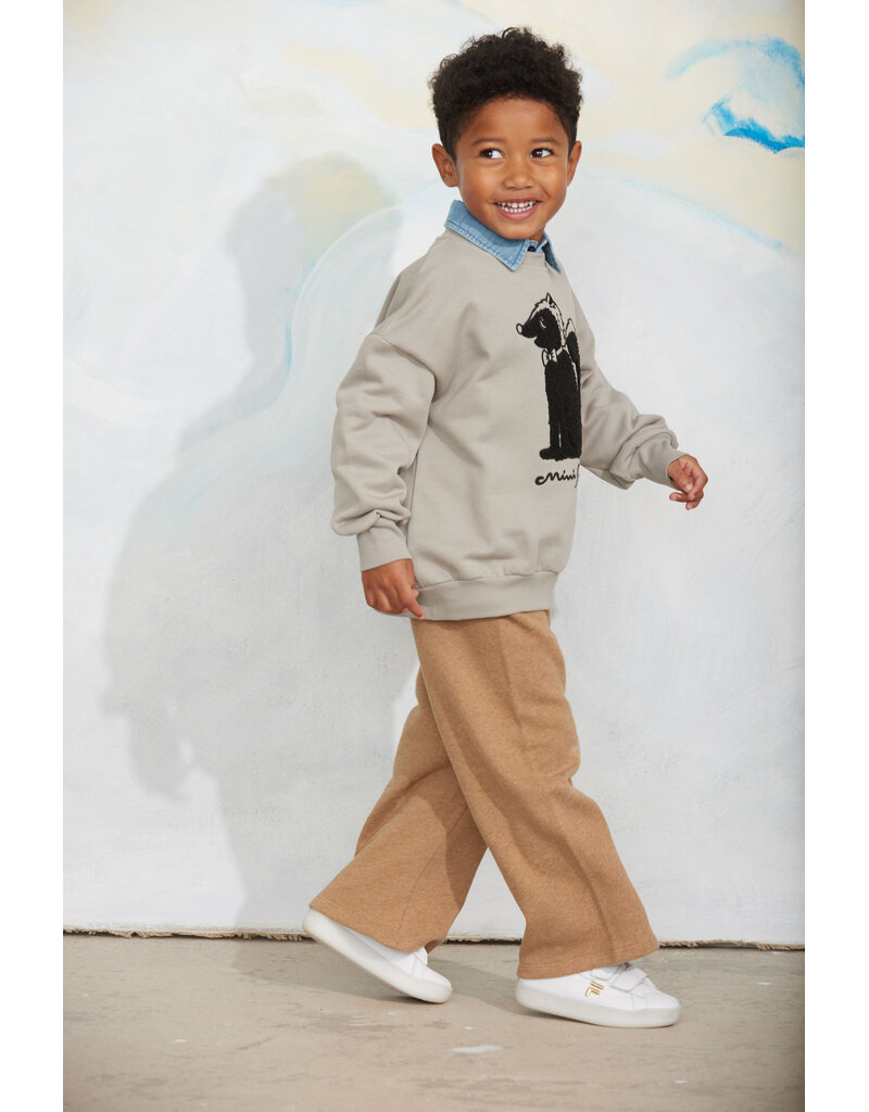 Mini Rodini Skunk chenille sweatshirt grey