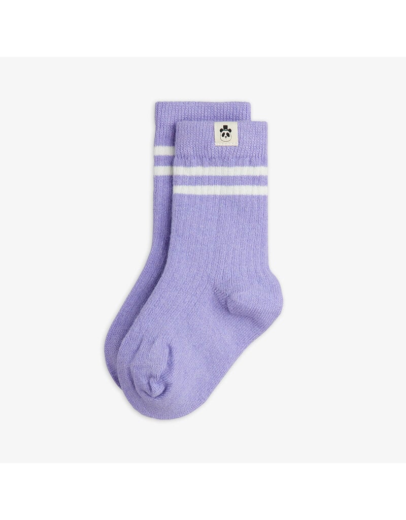 Mini Rodini Wool rib 1-pack socks purple