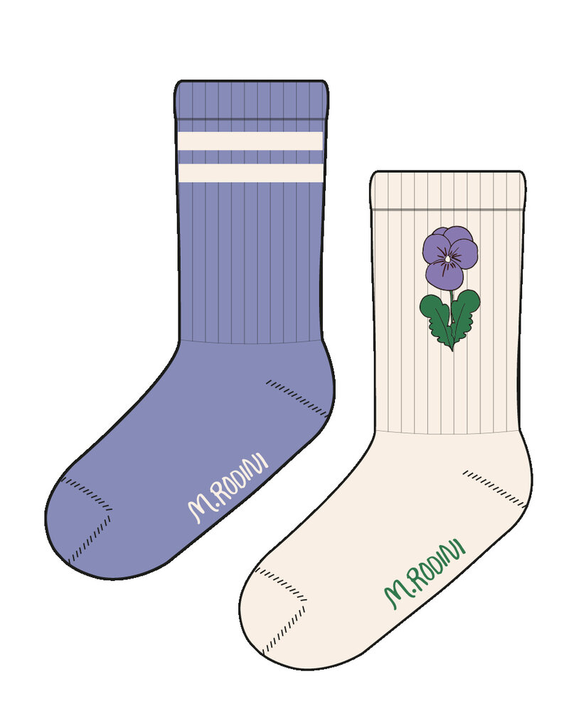 Mini Rodini Viola stripe 2-pack socks