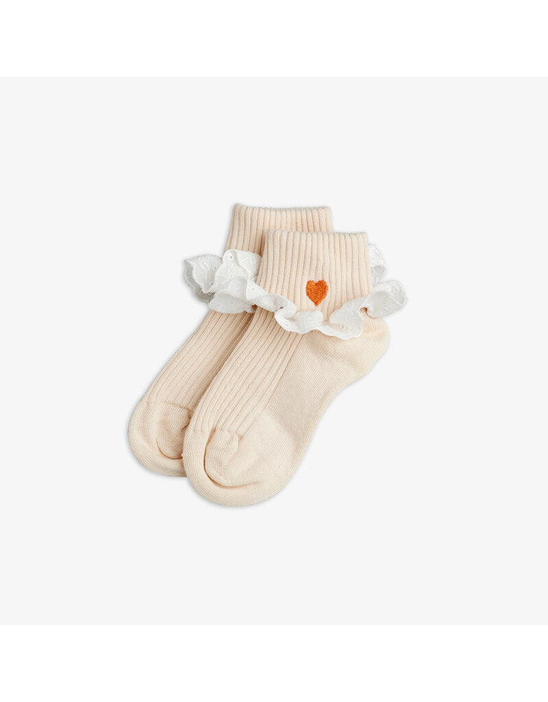 Mini Rodini Heart lace 1-pack socks white
