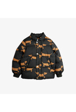 Mini Rodini Dog aop hooded puffer black