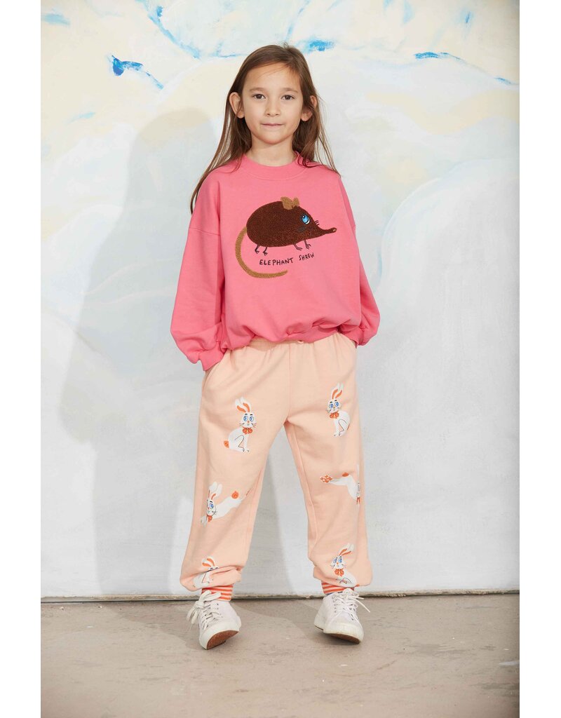 Mini Rodini Elephant shrew chenille sweatshirt pink
