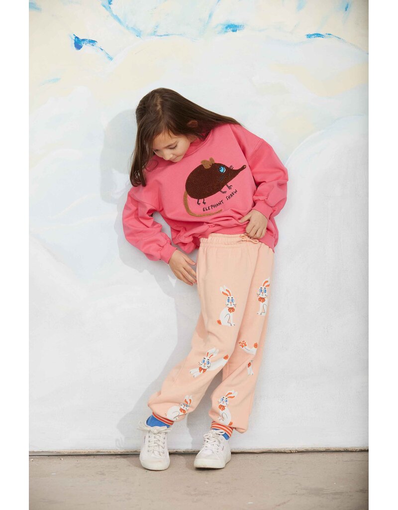 Mini Rodini Elephant shrew chenille sweatshirt pink