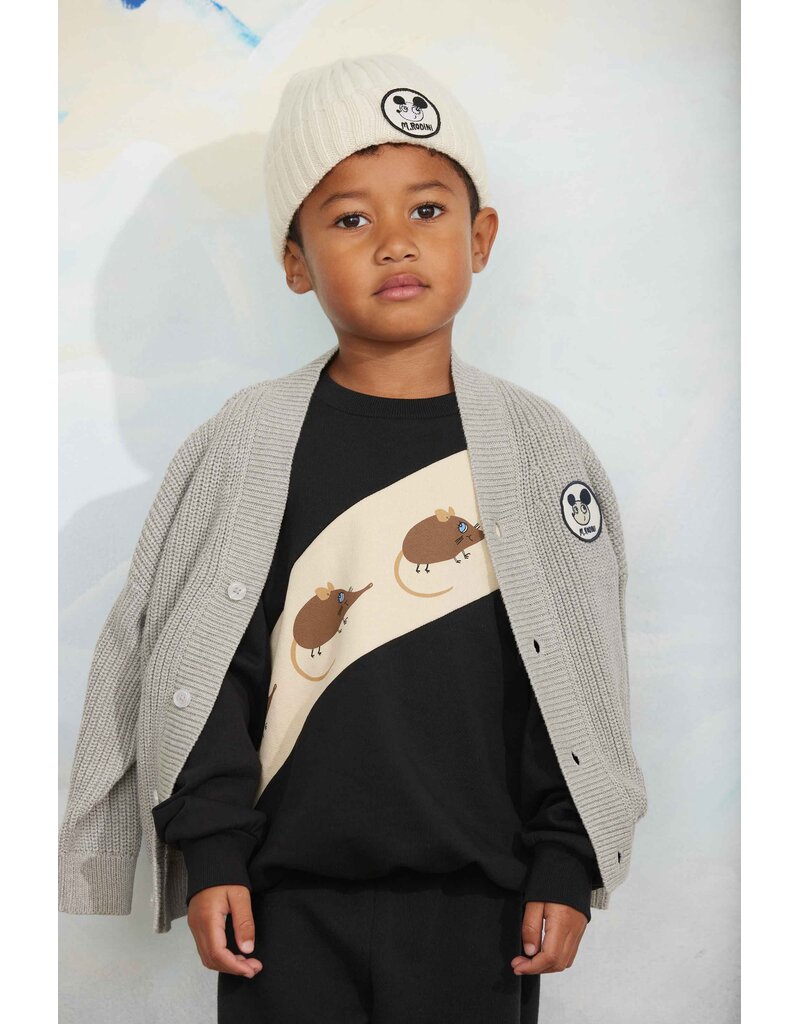 Mini Rodini Elephant shrew panel sweatshirt black