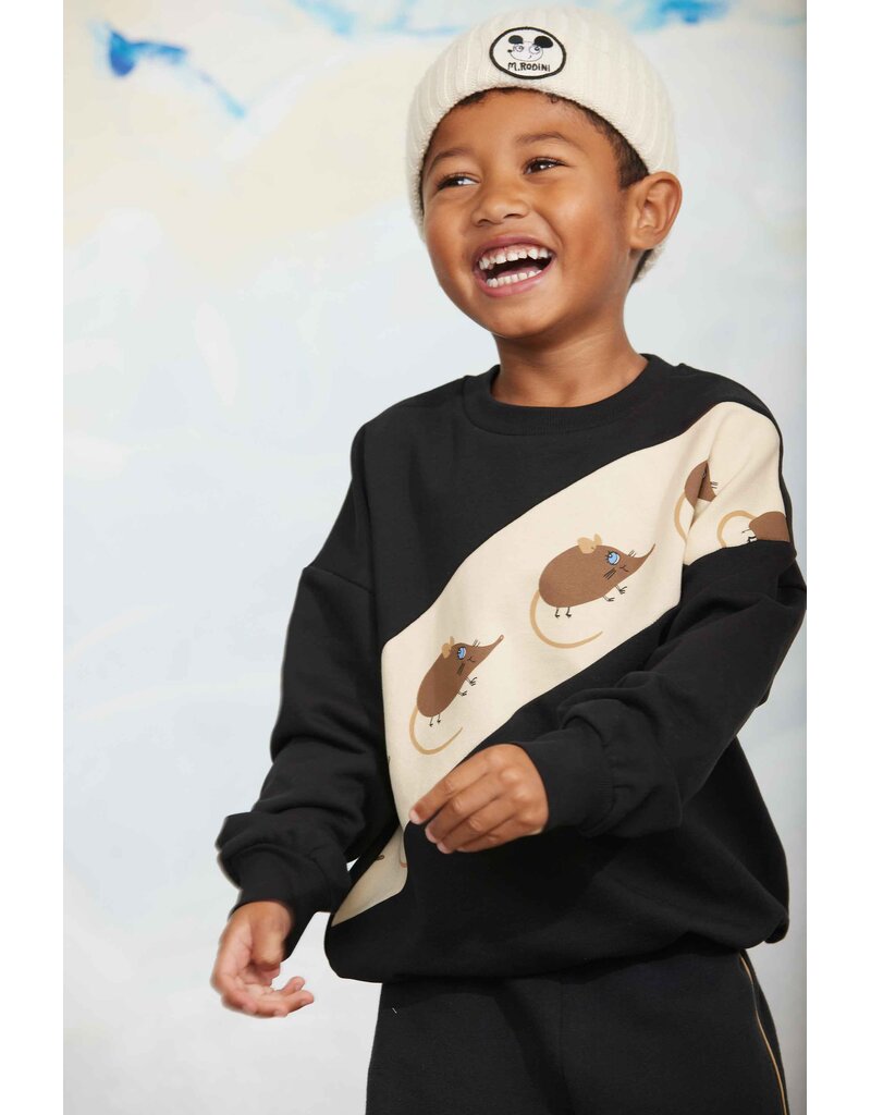 Mini Rodini Elephant shrew panel sweatshirt black
