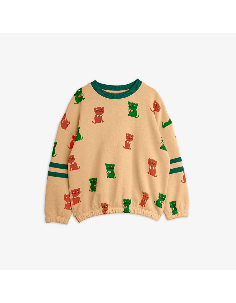 Mini Rodini Kittens aop stripes sweatshirt beige