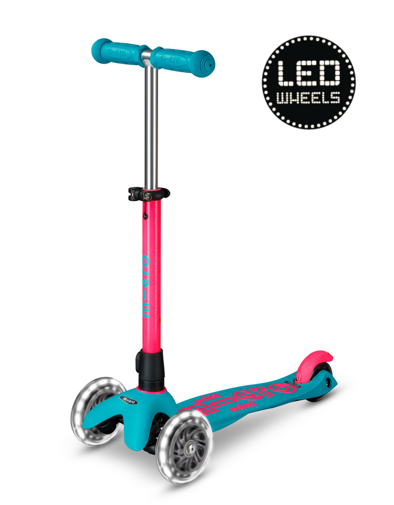 Micro Step Micro Mini step Deluxe LED Neon Aqua/Roze