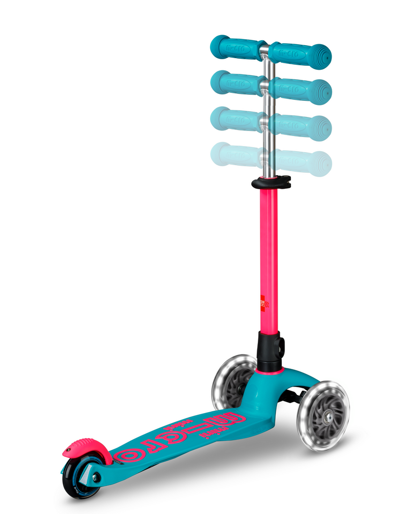 Micro Step Micro Mini step Deluxe LED Neon Aqua/Roze