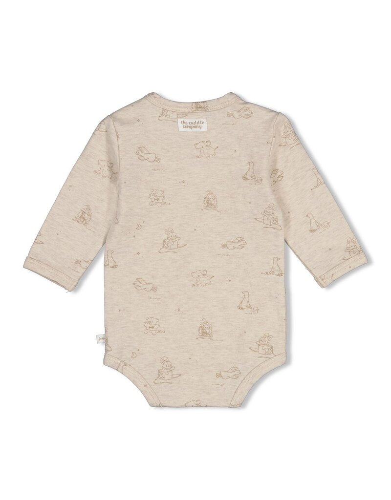 Feetje Wikkelromper AOP - The Cuddle Company Taupe Melange