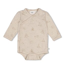Feetje Wikkelromper AOP - The Cuddle Company Taupe Melange
