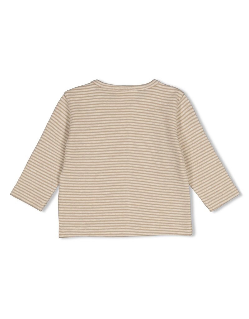 Feetje Longsleeve rib met streep - Over the Moon for You Taupe