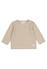 Feetje Longsleeve rib met streep - Over the Moon for You Taupe